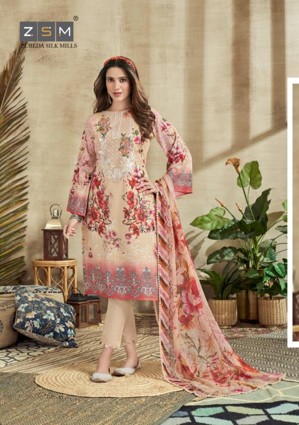 Zsm Adila Cotton Dupatta Designer Salwar Suit Collection